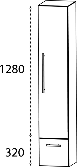 Hochschrank m.Griff 1600x300x300mm konf.re.DELPHIS UNIC
