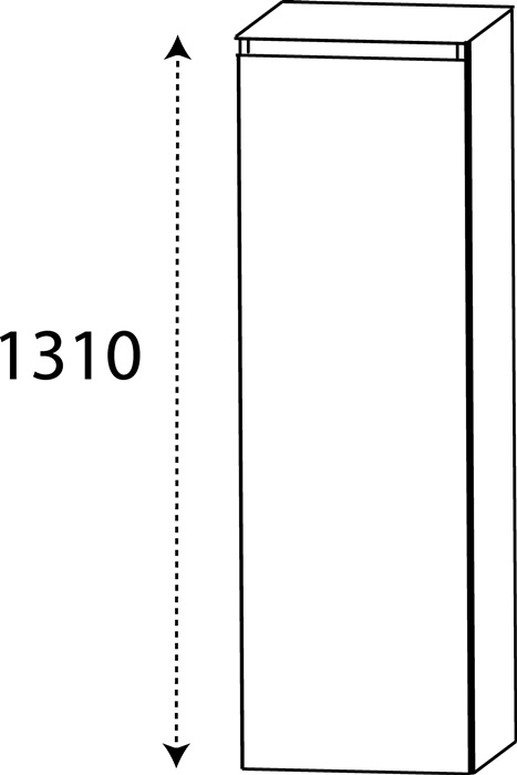 Mittelschrank m.Griffmulde 1310x400x300mm konf.re.DELPHIS UNIC
