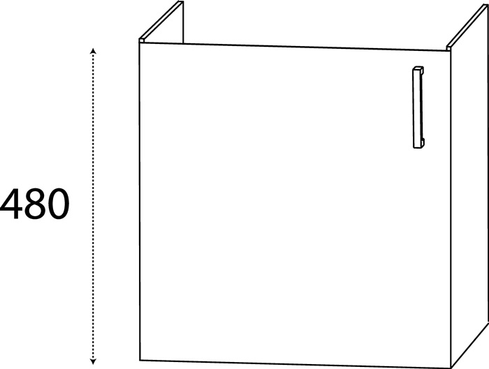 Waschtischunterschrank m.Griff 485x325x180mm konf.DELPHIS UNIC