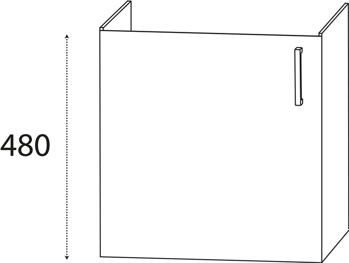 Waschtischunterschrank m.Griff 490x515x330mm konf.DELPHIS UNIC