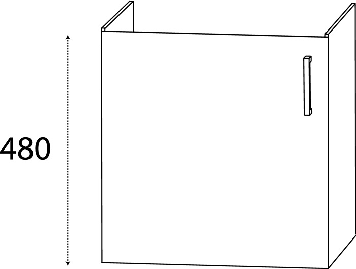 Waschtischunterschrank m.Griff 490x400x325mm konf.DELPHIS UNIC