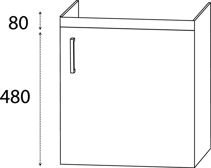Waschtischunterschrank m.Griff 560x335x265mm konf.DELPHIS UNIC