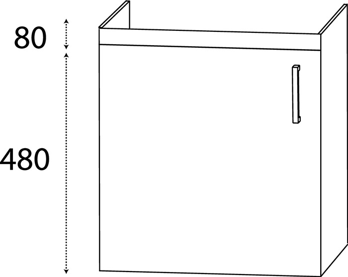 Waschtischunterschrank m.Griff 560x400x330mm konf.DELPHIS UNIC
