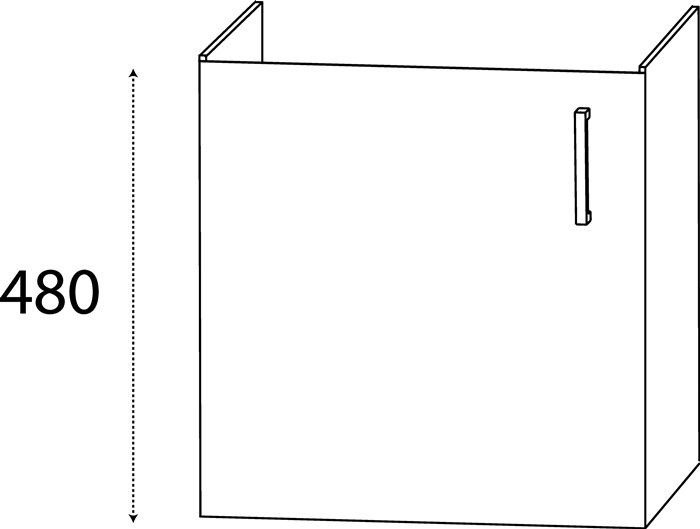 Waschtischunterschrank m.Griff 490x380x285mm konf.DELPHIS UNIC