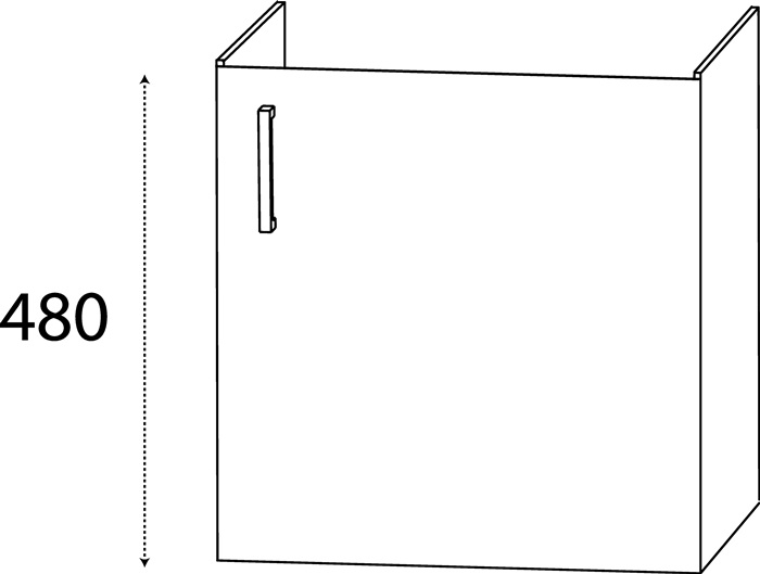 Waschtischunterschrank m.Griff 490x380x285mm konf.DELPHIS UNIC