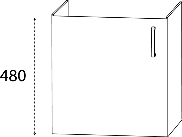 Waschtischunterschrank m.Griff 490x430x330mm konf.DELPHIS UNIC
