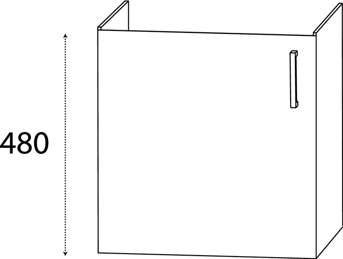 Waschtischunterschrank m.Griff 490x480x270mm konf.DELPHIS UNIC