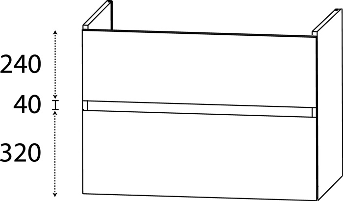 Waschtischunterschrank m.Griffmulde 610x560x440mm konf.DELPHIS UNIC