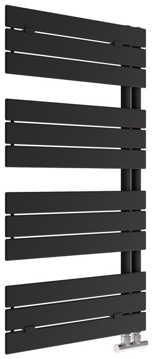 Design-Badheizkörper 1430x600x600mm sw ma hor.Stahlp.gerade DELPHIS MIDNIGHT