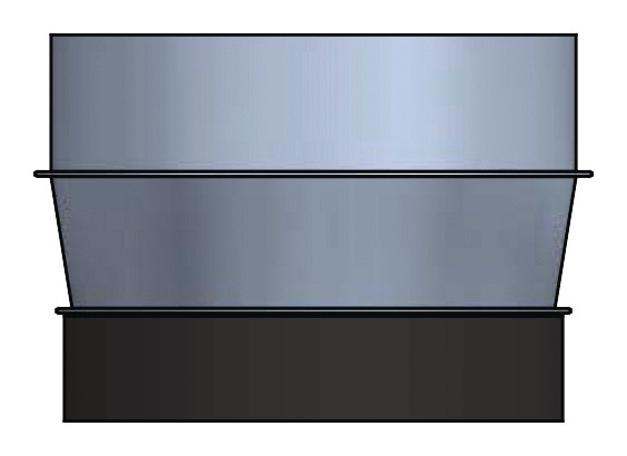 delphisXpert Adapterstück Luftkanal CA200X 200mm auf 190mm