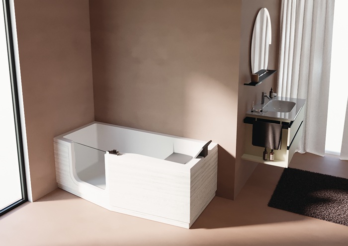 delphis BW m. Einstieg li 1700×700/800x620mm m. Ab-u.Ül.Grt m. WE we stru