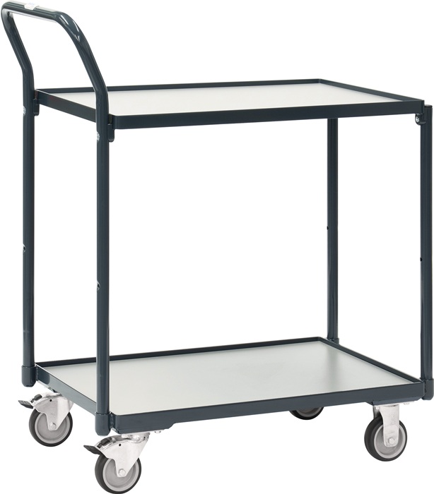 Tischwagen Basic 2 Ladeflächen L740xB480mm grau Trgf.200kg FETRA