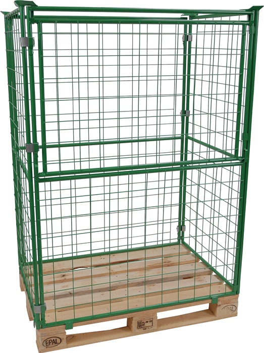 Gitteraufsatzrahmen L1200xB800mm Nutz-H1600mm Längsseite m.1/2Klappe STA maigrün