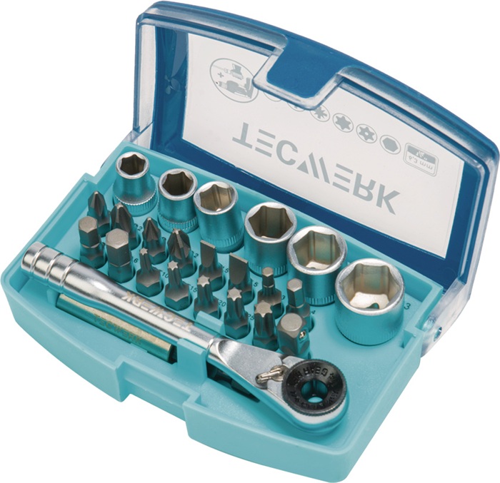 Assortiment de clés à douille/d’embouts TECWERK 24 pièces