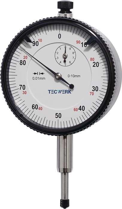 Comparateur TECWERK 10 mm lecture 0,01 mm