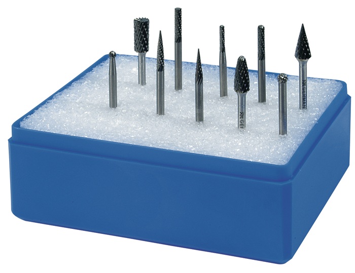 Jeu de micro-fraises sur tige TECWERK D. de la tige 3 mm 10 pièces