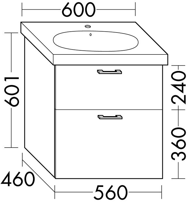 delphis unic Waschtischunterschrank WVZB 60,1x60x46cm Juramatt Grau