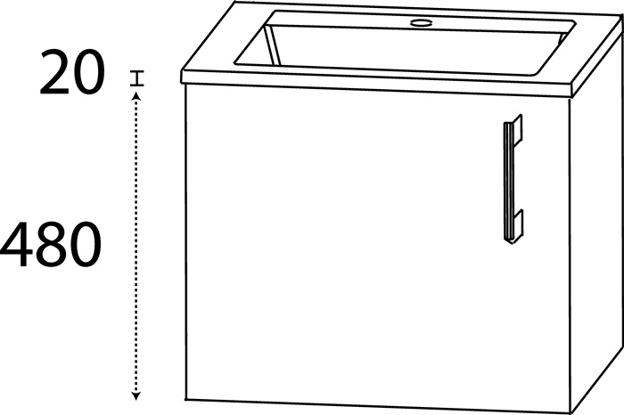 Gästebad-Set S m.Griff 500x512x330mm konf.Typ A (mit Griff) konf.DELPHIS