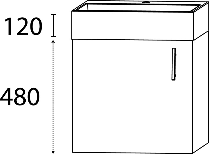 Gästebad-Set O m.Griff 600x510x360mm konf.Typ A (mit Griff) konf.DELPHIS