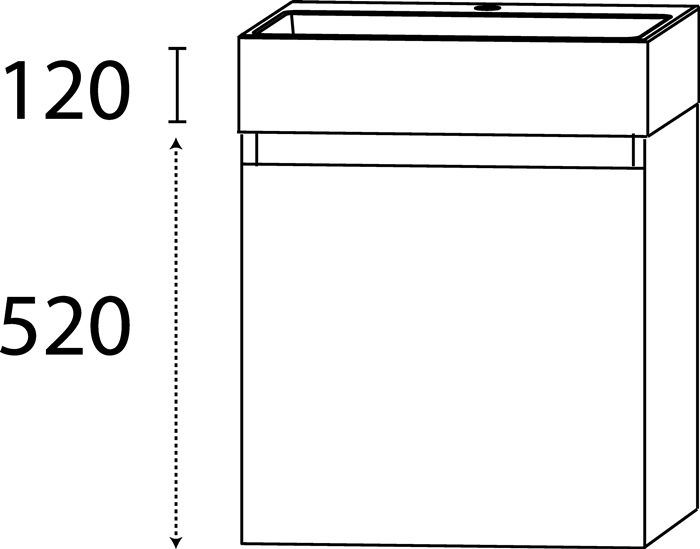 Gästebad-Set O m.Griffmulde 640x510x360mm konf.Typ B konf.DELPHIS