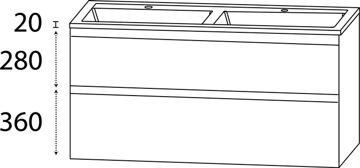 Waschtisch-Set S m.Griffmulde 660x1412x500mm konf.Typ B konf.DELPHIS