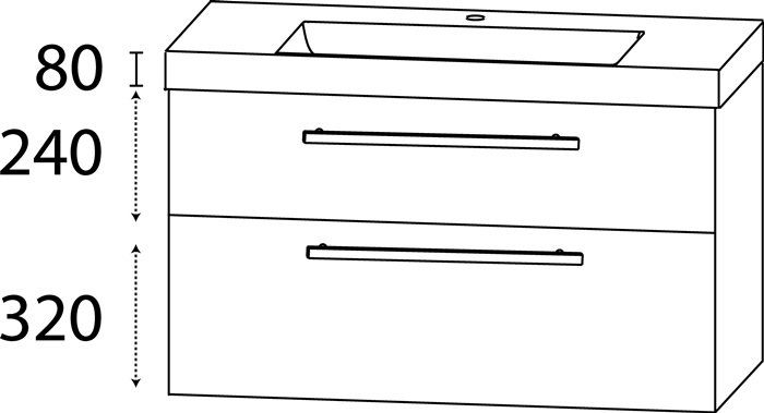 Waschtisch-Set Q m.Griff 640x920x450mm konf.Typ A (mit Griff) konf.DELPHIS