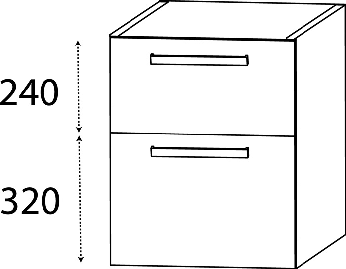 Unterschrank m.Griff 560×600 mmx375mm konf.DELPHIS UNIC