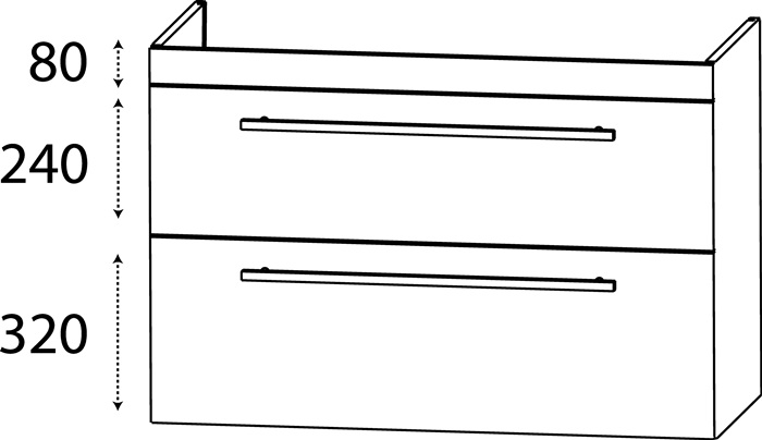 Waschtischunterschrank m.Griff 640x550x430mm konf.DELPHIS UNIC
