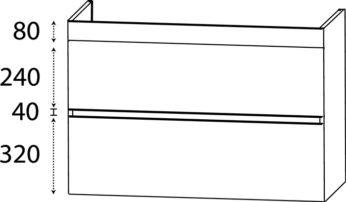 Waschtischunterschrank m.Griffmulde 680x600x430mm konf.DELPHIS UNIC