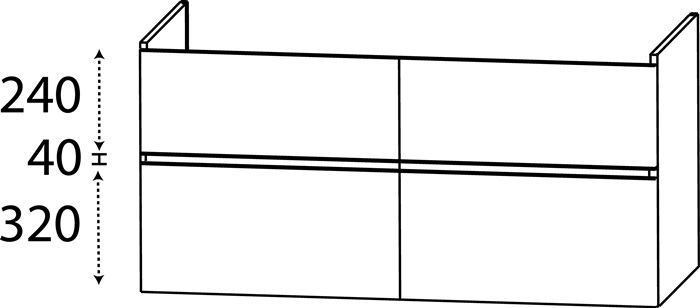 Waschtischunterschrank m.Griffmulde 610x1150x445mm konf.DELPHIS UNIC