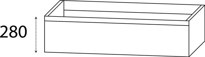 Waschtischunterschrank m.Griffmulde 280x700x470mm konf.DELPHIS UNIC