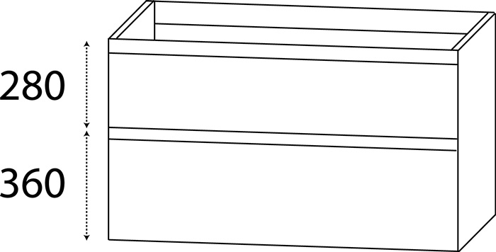 Waschtischunterschrank m.Griffmulde 640x1200x470mm konf.DELPHIS UNIC